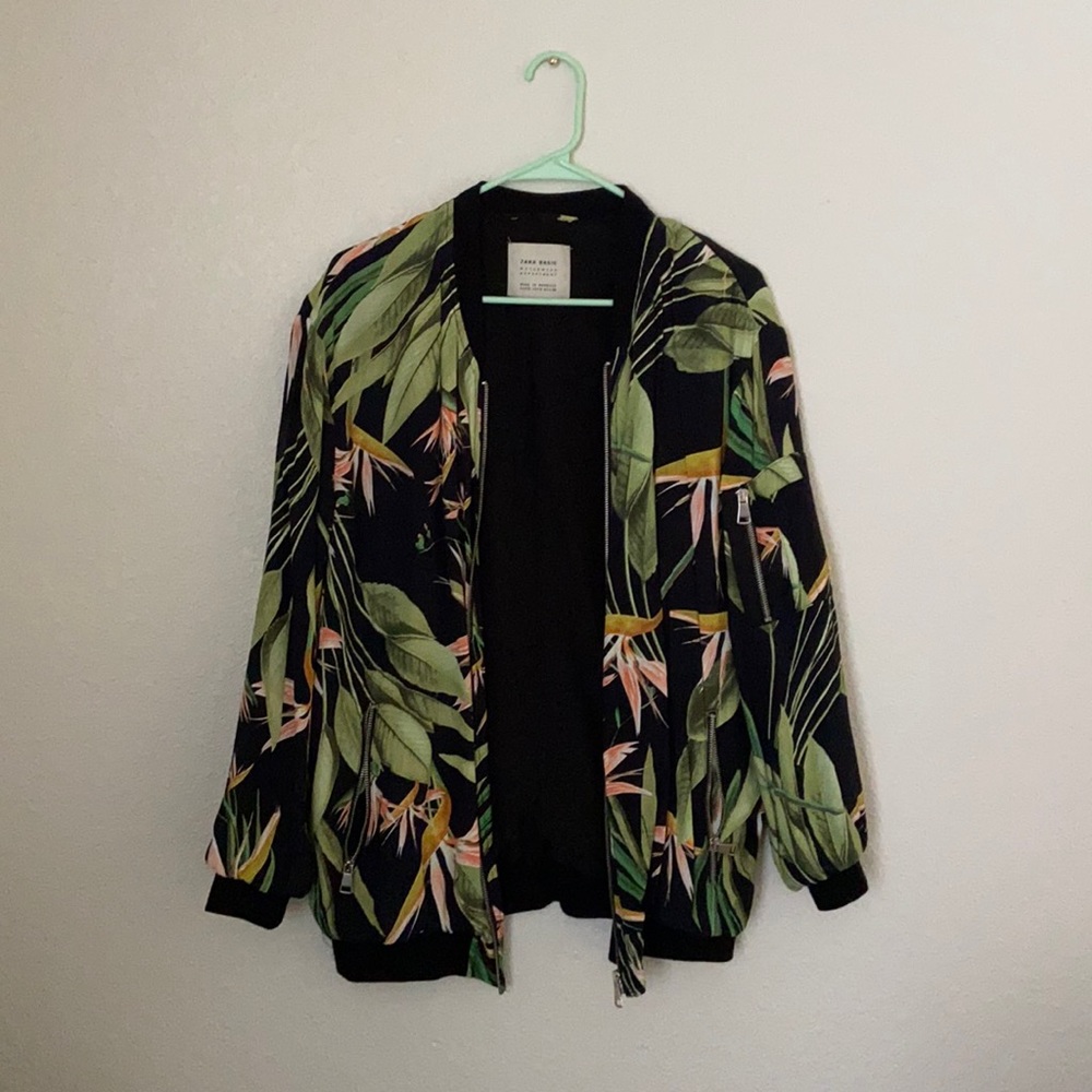 Zara Birds of Paradise Bomber Jacket